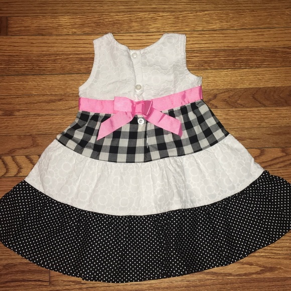 Blueberi Boulevard Baby Girl Dress, Blueberi Boulevard Pink Black White Dress - Picture 14 of 16